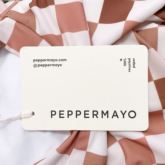 NWT Peppermayo Into The City Mesh Maxi Dress Cocoa Cream Check Womens Size 6 NEW - Picture 11 of 16